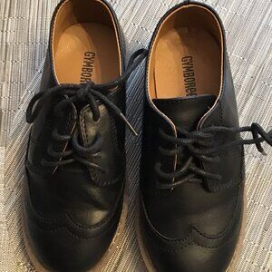New Gymboree Boys Size 13 Black Wingtip/Oxford Dress Shoes Lace Up